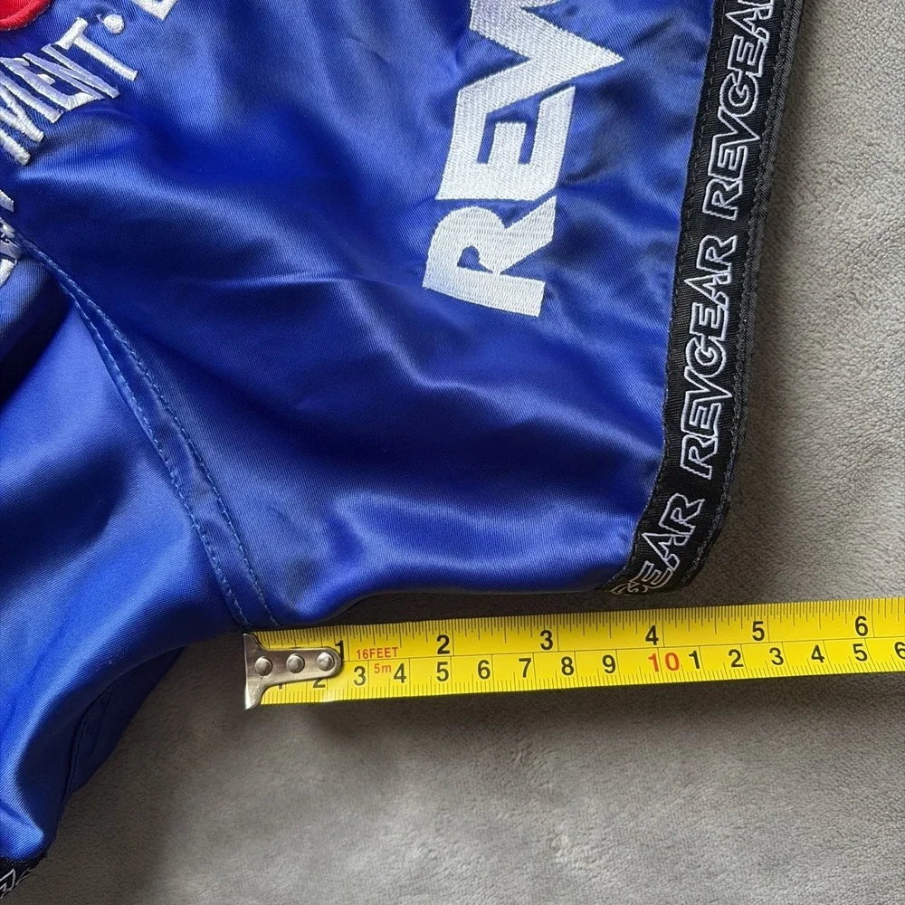 Revgear Shorts Mens XL Blue Black Muay Thai Training Fighting Kick Boxing MMA
